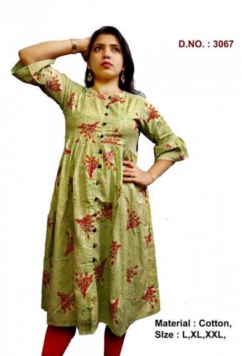 Fancy Long Cotton Ladies Kurti