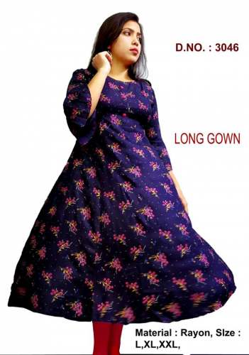 Fancy Rayon Kurti Gown