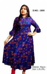 Fancy Rayon Long Gown Kurti