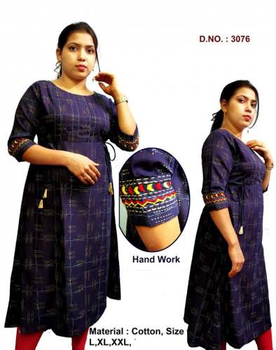 INDRANI A-line Printed Handwok Women Kurti