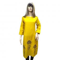 INDRANI Cotton Straight Embroidery Women Kurti