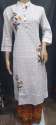 INDRANI  Embroidery white  Women Kurti Plazo Set thumb 2