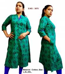 INDRANI Fancy Printed Straight Cotton Women Kurti