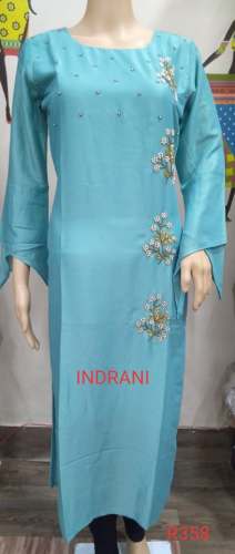 INDRANI Long Maslin Handwork Women Kurti