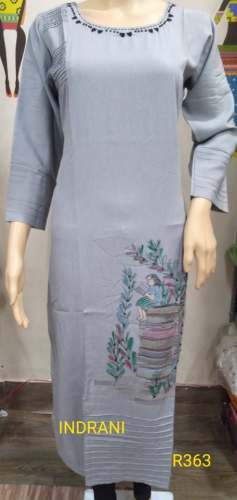INDRANI Maslin Printed Handwork Women Kurti