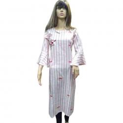 INDRANI Straight Handwork White Cotton Women Kurti