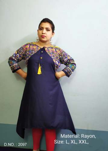 Jacket Printed Rayon Kurti