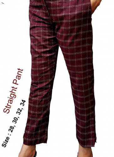 Ladies Cotton Checks Pant by Indrani Fashion