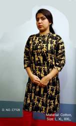 Printed Fancy Cotton Straight Ladies Kurti