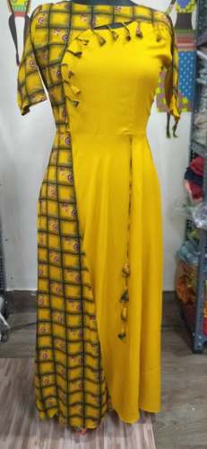 Rayon Printed Designable Long Gown