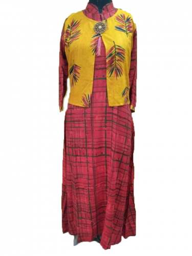 Rayon Printed Fancy Gown