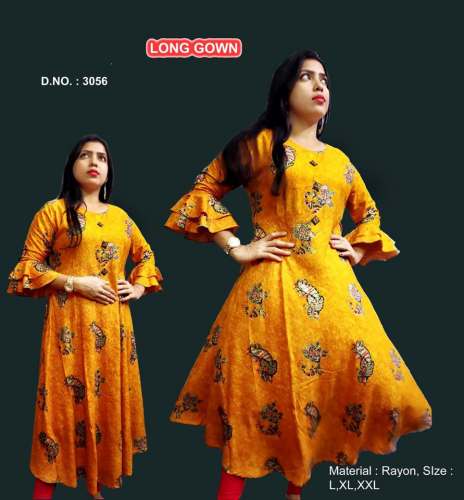 Rayon Printed Gown