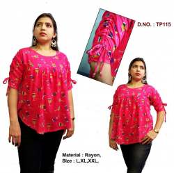 Rayon Printed Short Kurti