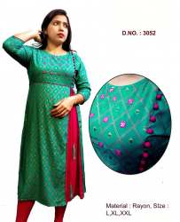 Rayon Straight Fancy Kurti