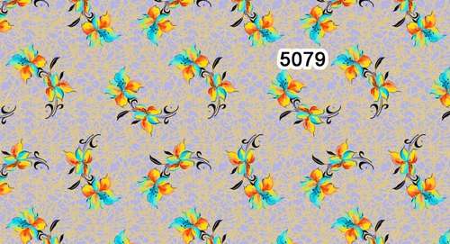 Cream Printed cotton nighty fabric