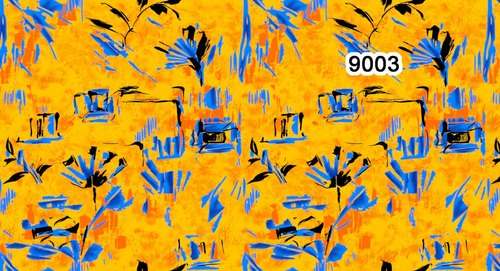 Yellow Printed Cotton Nighty Fabric
