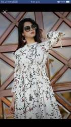 Rayon Gown White RFD Pinjra Print