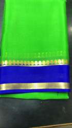 Green Pure Crepe Silk saree