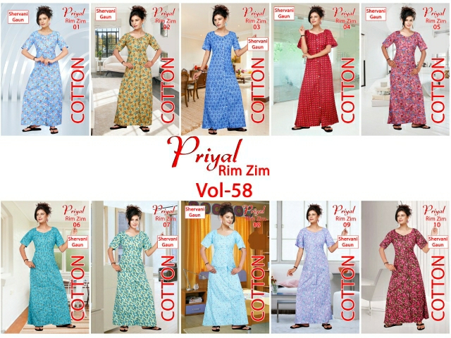 Cotton Sherwani pattern Gown by V V Traders