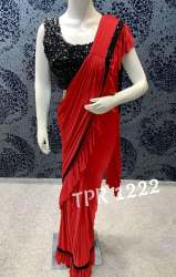 Designer Party Wear Ruffle Saree For Ladies
