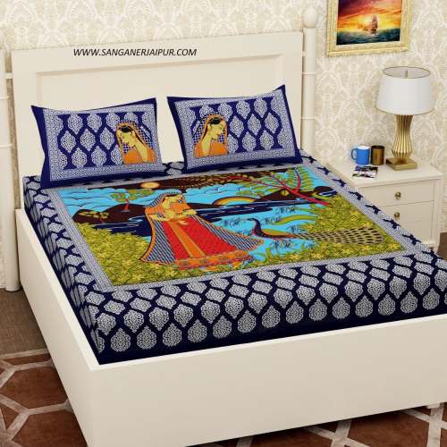 double bedsheet with pillow (Jaipur) by ganika fashion