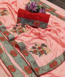 Dhola silk flower embroidered saree