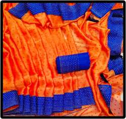 Silk saree with lace border