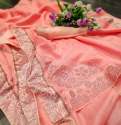 Silk saree with satin patta thumb 1