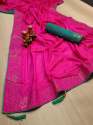 Silk saree with shinning diamond work thumb 2