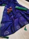 Silk saree with shinning diamond work thumb 4