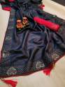 Silk saree with shinning diamond work thumb 5