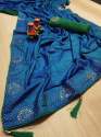 Silk saree with shinning diamond work thumb 7