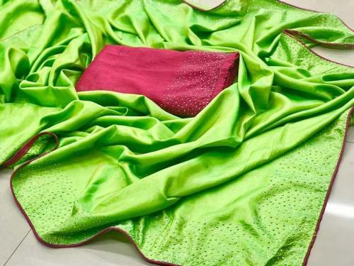 Silk saree with Silver coin work