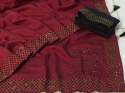 Vichitra silk saree thumb 3
