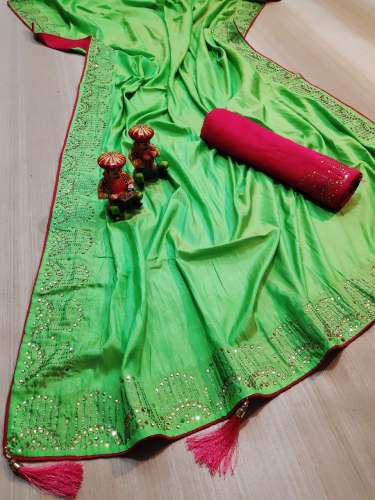 Zoya silk saree with fix diamond by jay hanuman tex