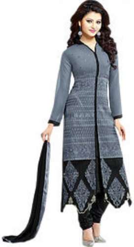 Formal Wear Grey Color Ladies Salwar Suit by T Mangharam