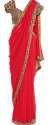 party-wear-red-plain-saree