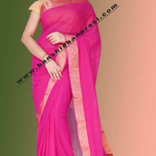 Fancy chiffon Pink saree
