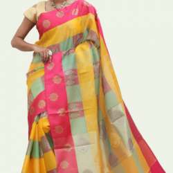 Multi color Cotton banarsi saree