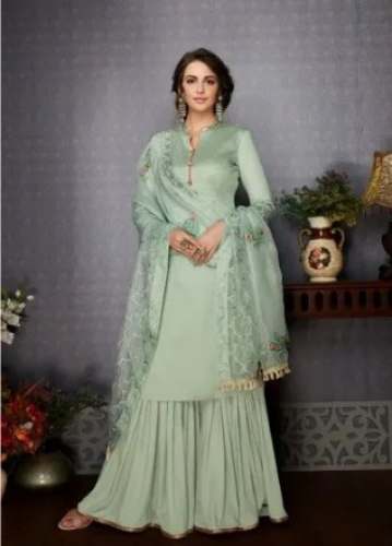 Embroidered Partywear Silk Suits by MAAJISA FASHION