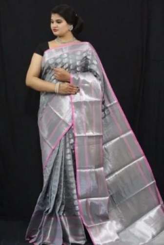 Buy Banarasi Litchi Silk Saree For Women by Deepanandan Tex