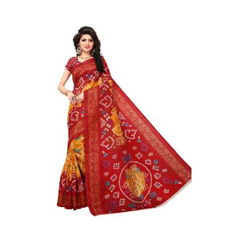 Gujarati Bandhani Printed Saree by Swathi Silks Sarees