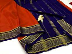 Pure Mysore Crepe Silk Plain border Saree