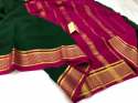 Pure Mysore Crepe Silk Plain border Saree thumb 1