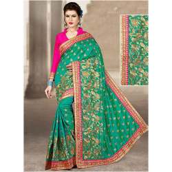 Wedding wear Full Embroidered Saree