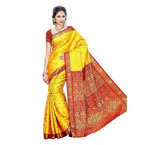 Wedding wear Yellow Kanchipuram Silk Saree