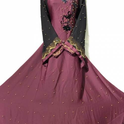 Fancy pearl work burqa by Humeira Enterprises