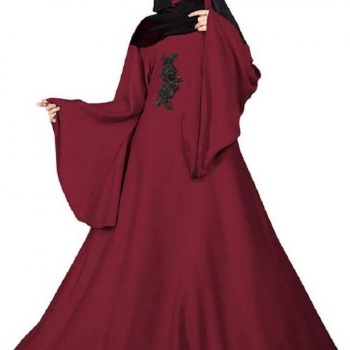 Fancy Red burqa by Humeira Enterprises