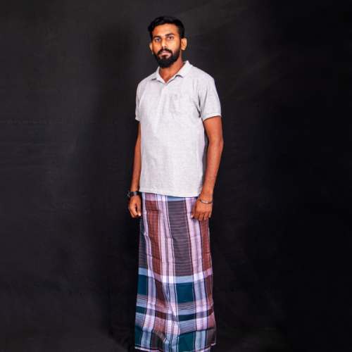 Modern checked lungi. by K K Balusamy Co