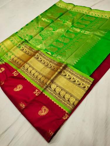 Party Wear Embroidered Silk Saree  by SRI SAI ASSOCIATES